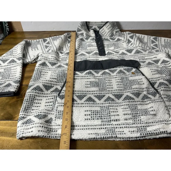 Carhartt Women's Relaxed Fit Fleece Pullover Snap Sherpa Aztec Size 2X(20W-22W) - Picture 6 of 11